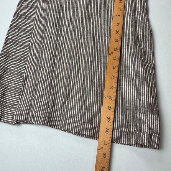 Ett:twa Anthropologie Pants Womens 12 Brown Striped Linen Wide Leg Boho Resort - Picture 13 of 15